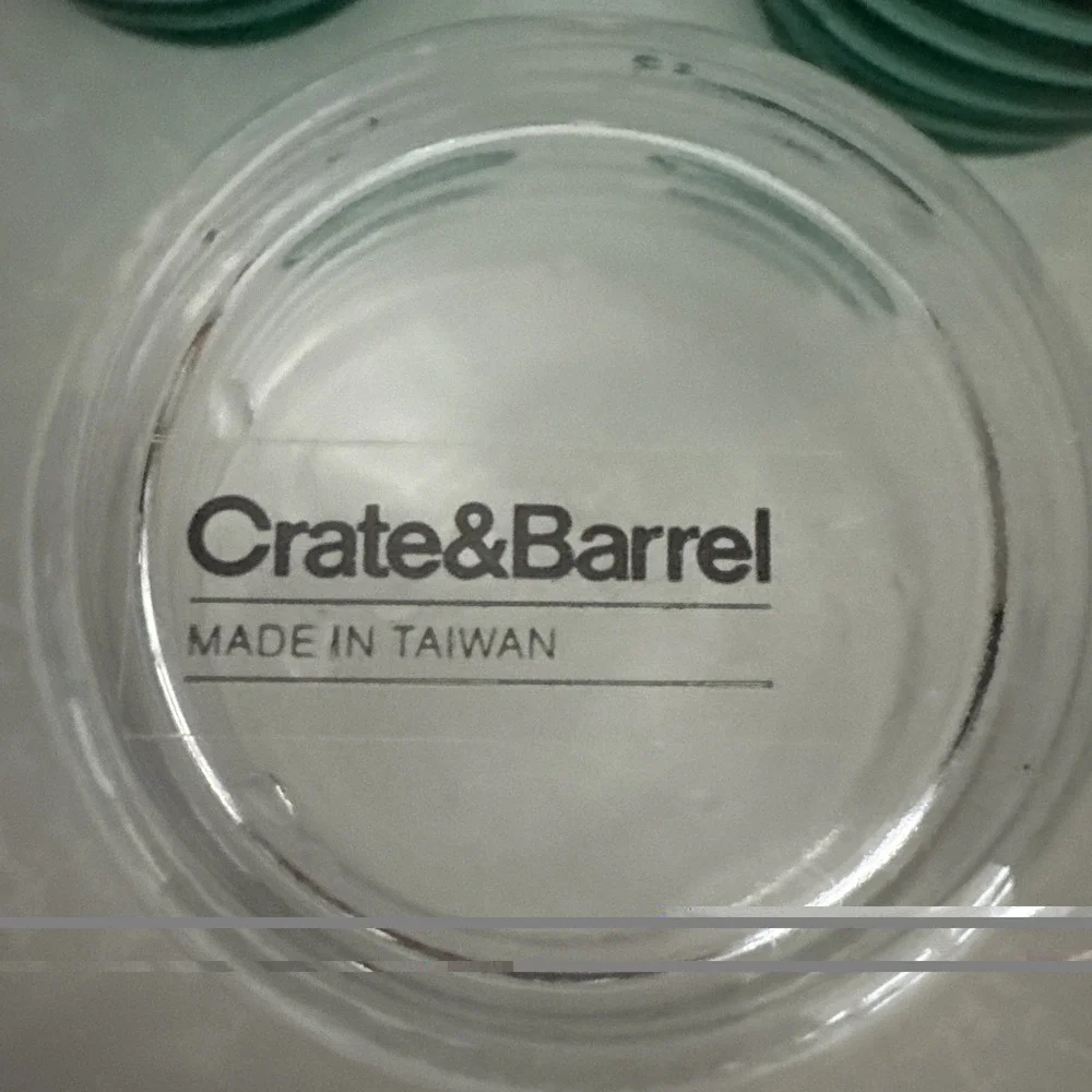 Crate And Barrel Votive Or Tealight  Holder Set Of Six Clear Colbot And Teal